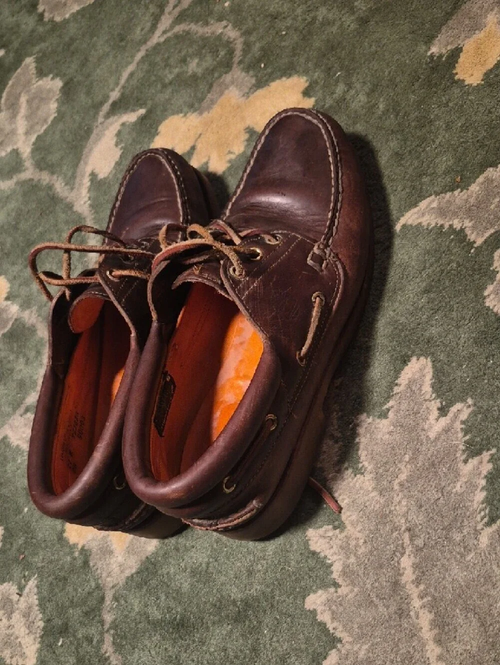 Timberland Dark Brown Leather Moc Toe Boat Shoes